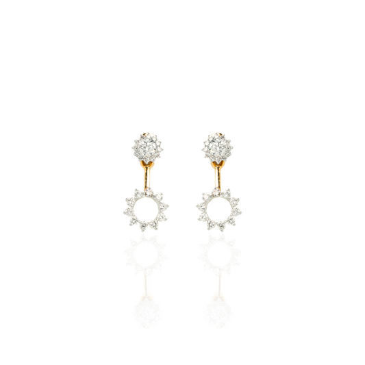Round Diamond Detachable Drop Stud Earrings