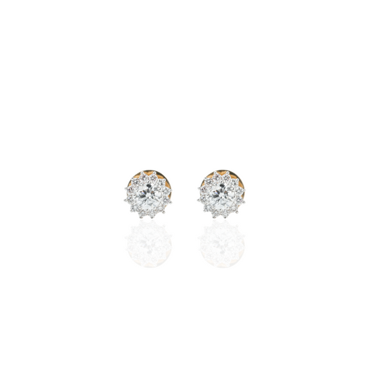 Round Diamond Detachable Drop Stud Earrings