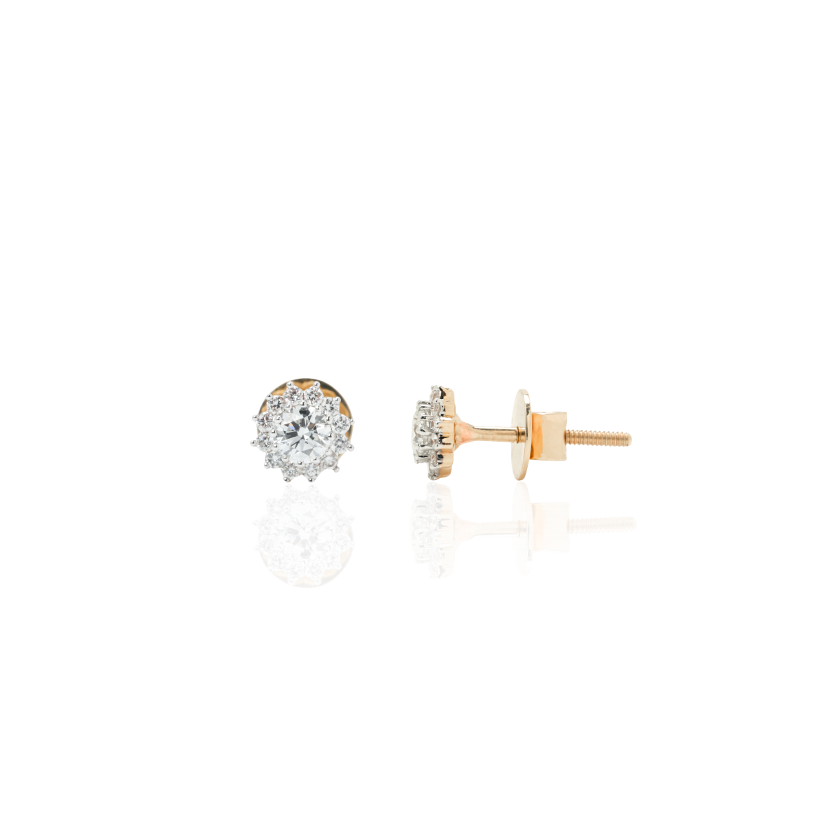 Round Diamond Detachable Drop Stud Earrings