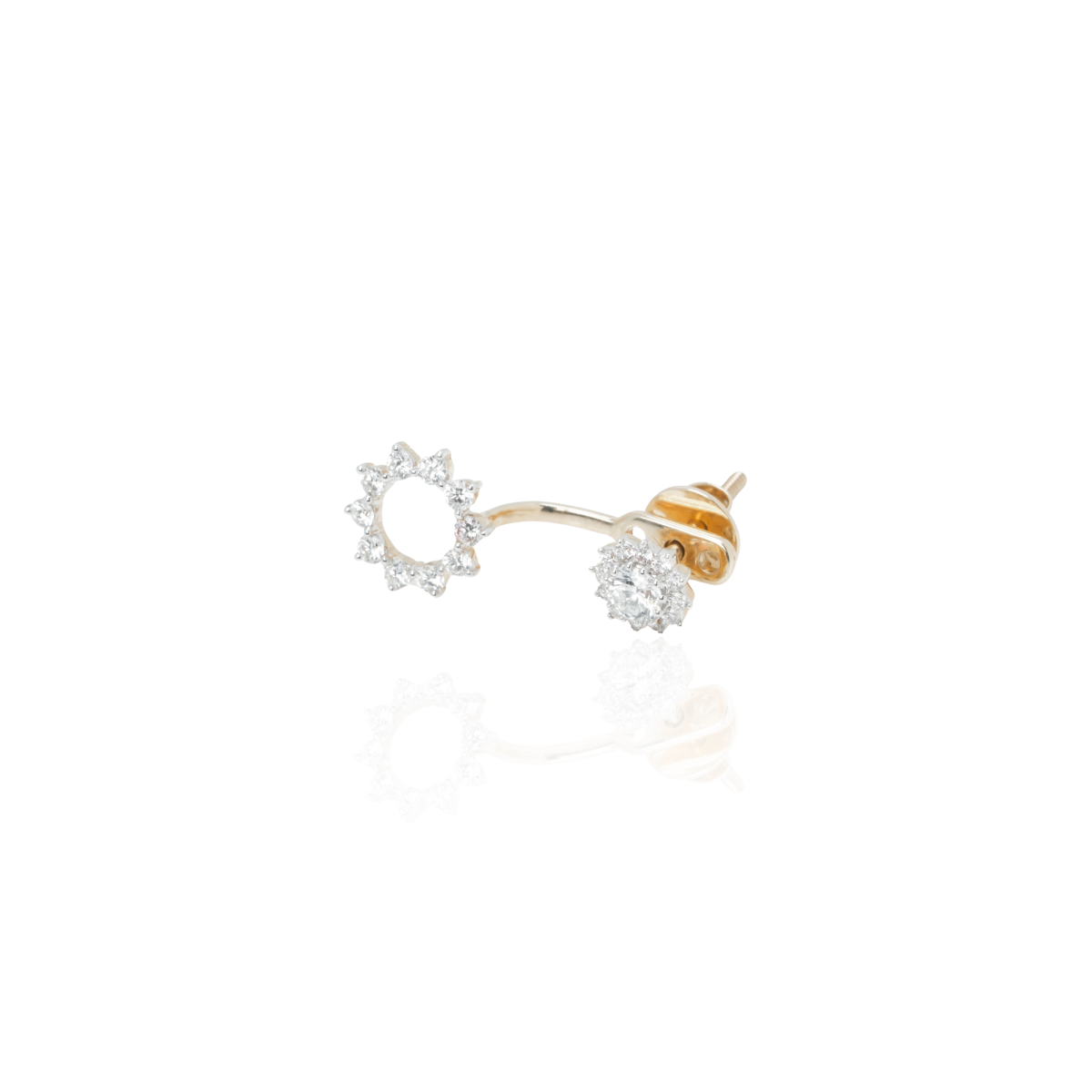 Round Diamond Detachable Drop Stud Earrings