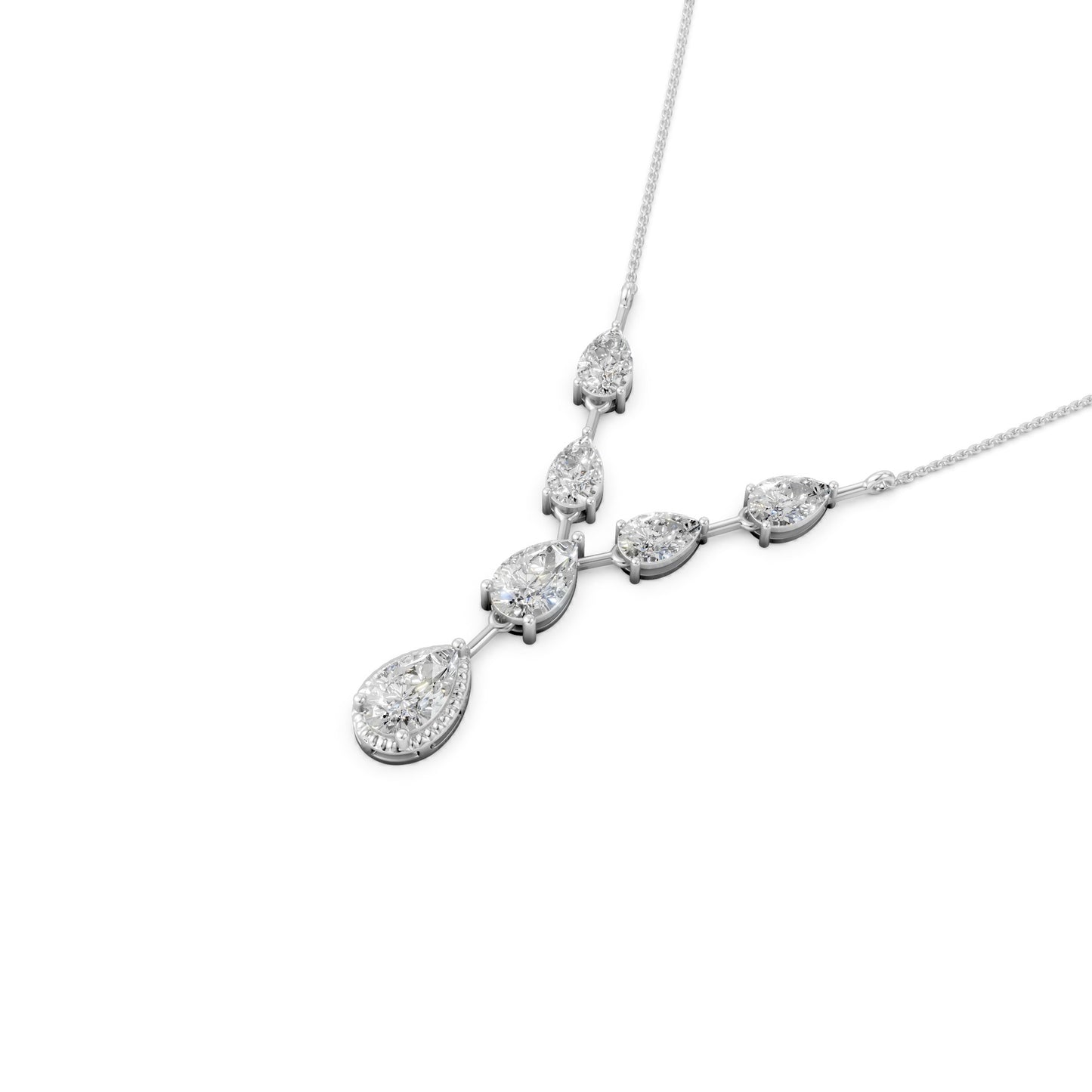 Pear Drop Solitaire Necklace in Lab Grown Diamond