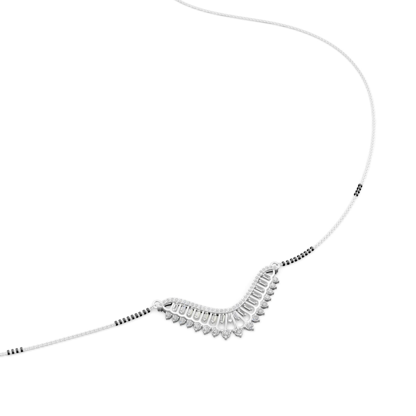 Royal Crescent Baguette Mangalsutra in Lab Grown Diamond