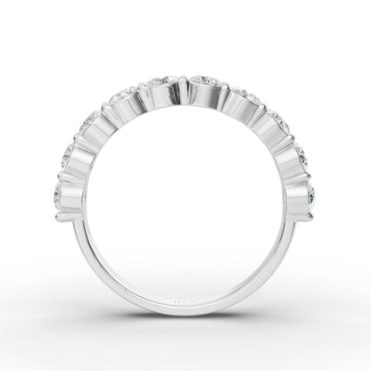 Round Half Infinity Stack Ring in Lab Grown Diamond