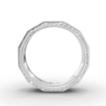 Auron Infinity Wedding Band in Lab Grown Diamond