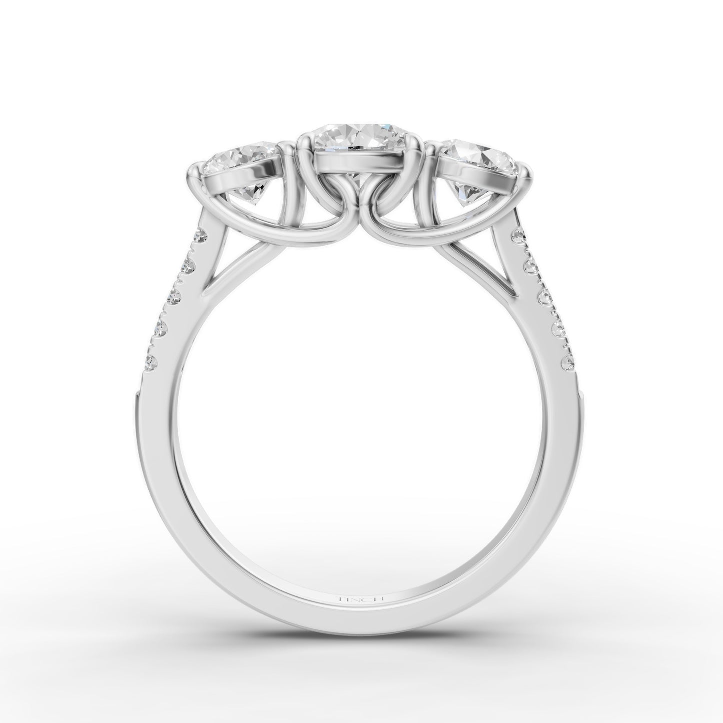 Three Round Stone Engagement Ring in Lab Grown Diamond