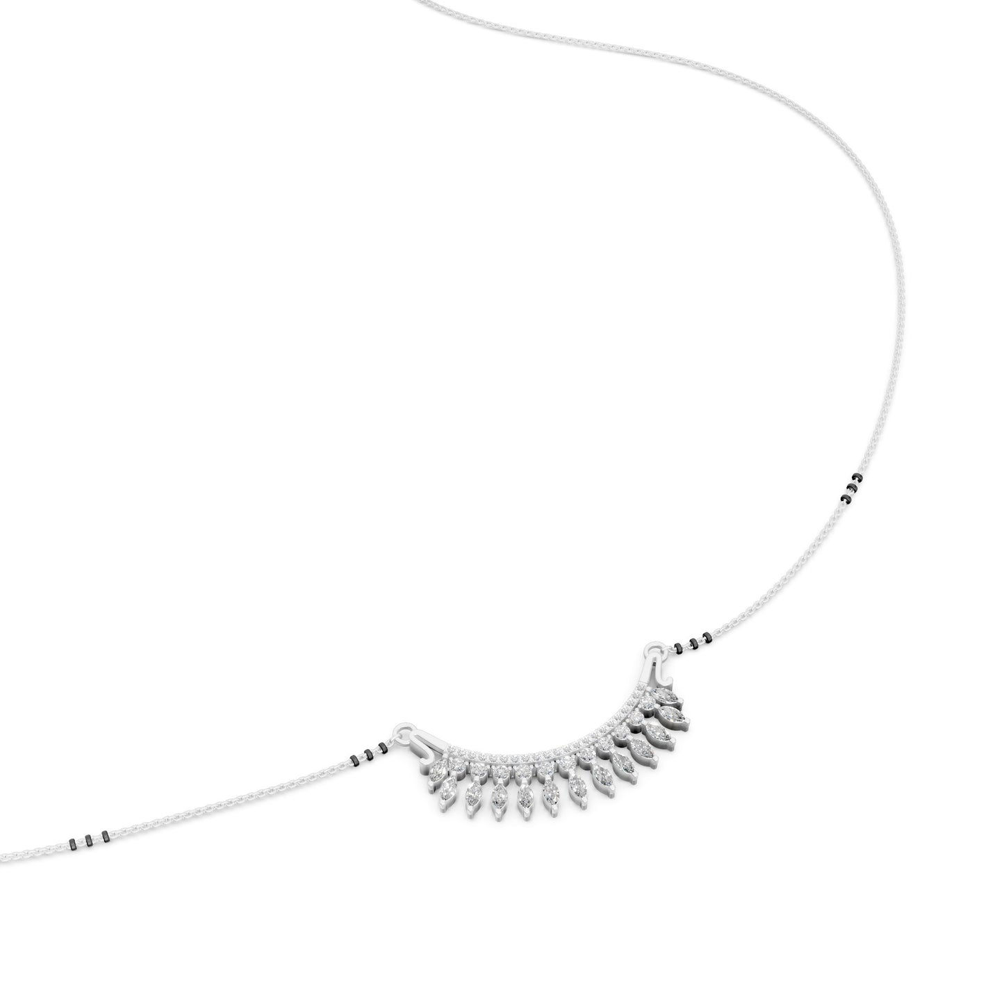 Marquise Fringe Curve Mangalsutra in Lab Grown Diamond
