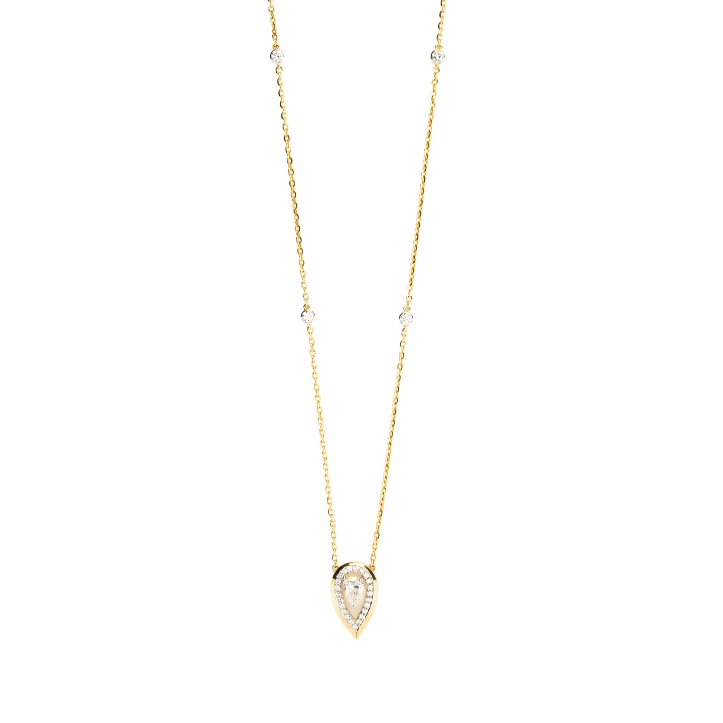 Diamond gold pendant necklace for women daily wear