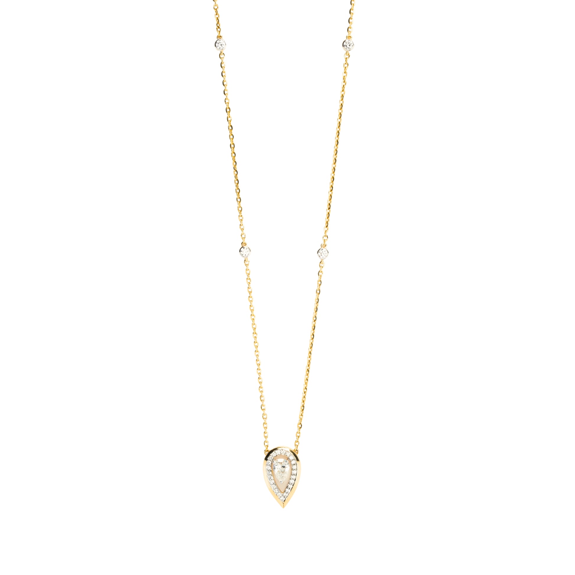 Diamond gold pendant necklace for women daily wear