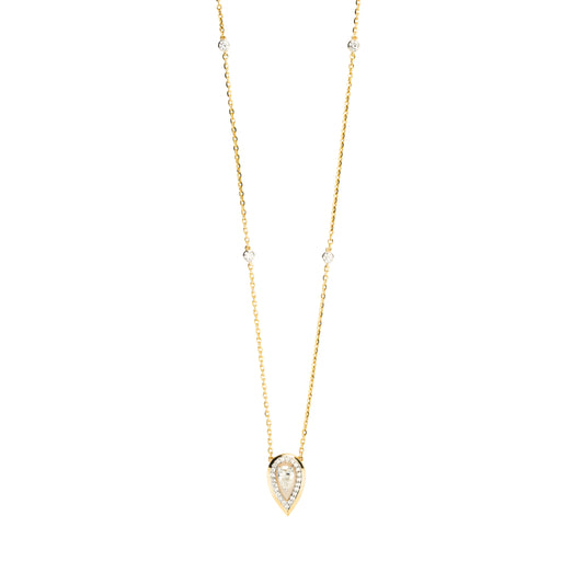Diamond gold pendant necklace for women daily wear