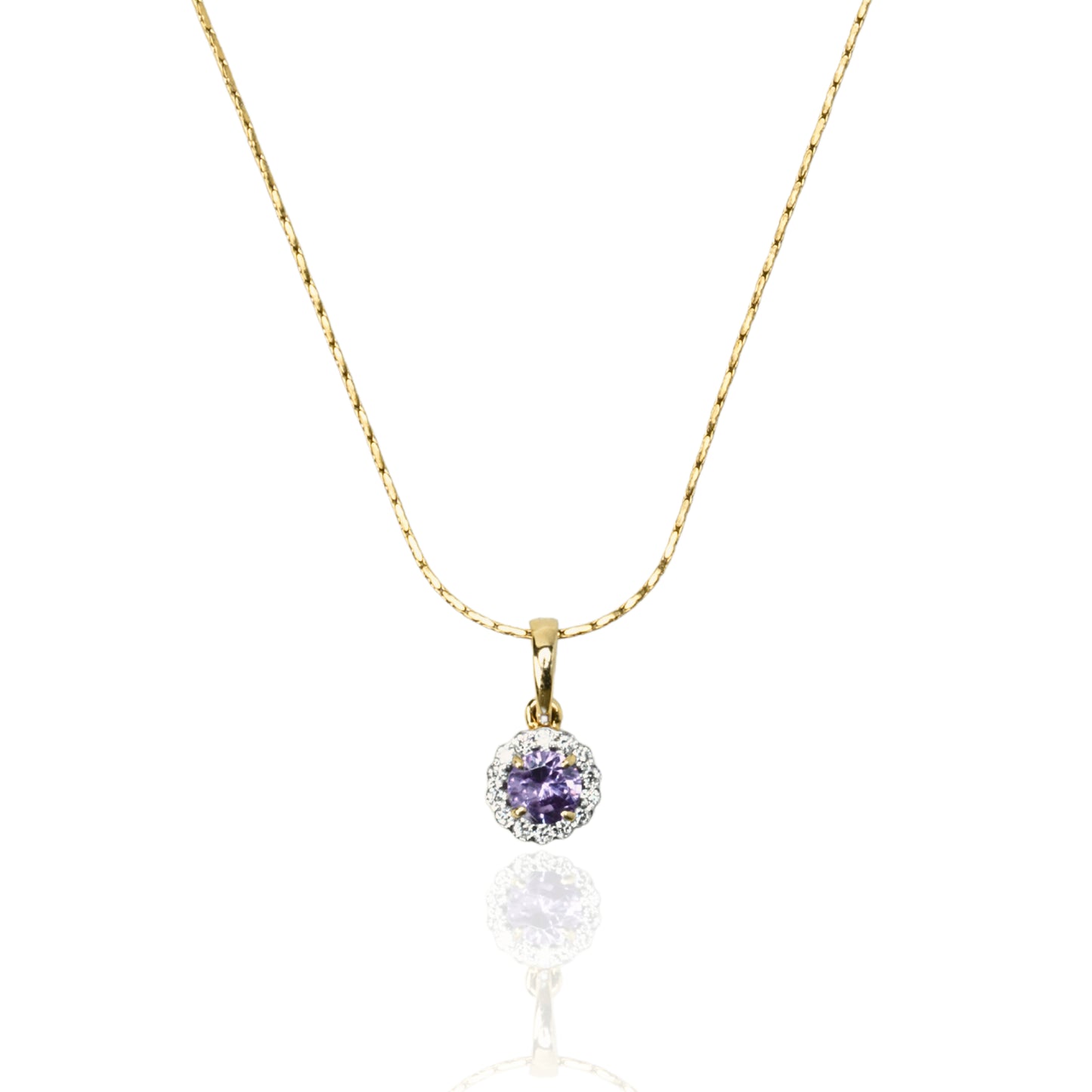 Diamond gold pendant necklace for women daily wear