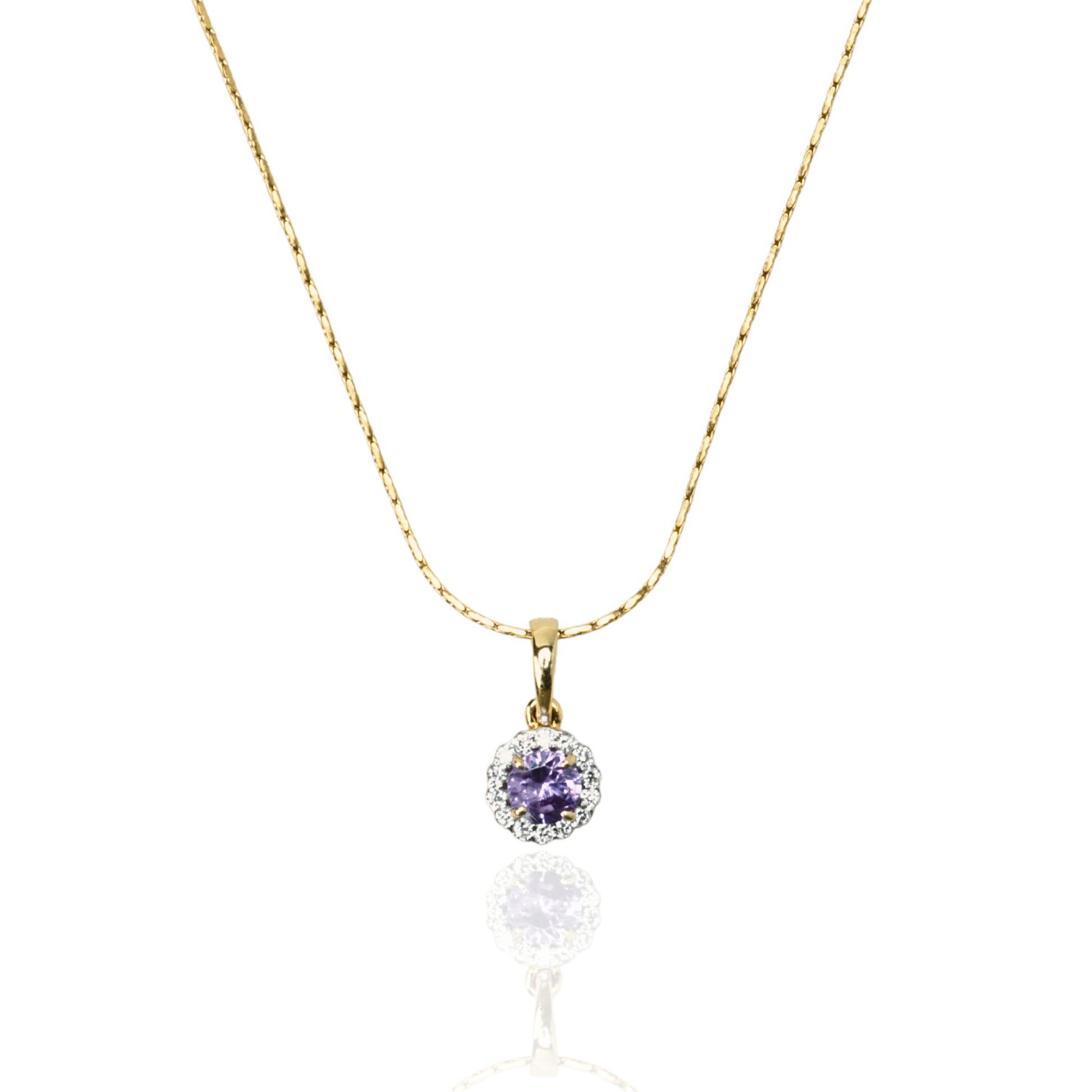 Diamond gold pendant necklace for women daily wear