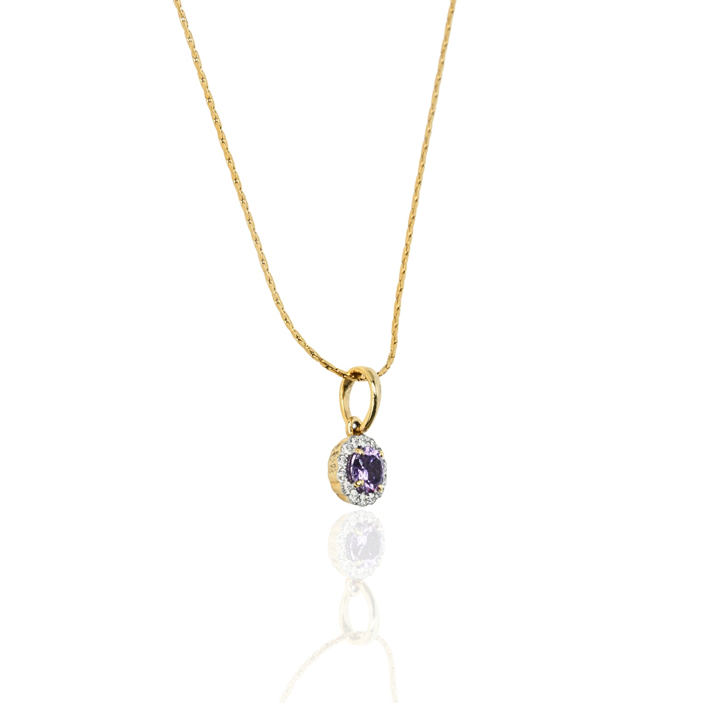 Diamond gold pendant necklace for women daily wear