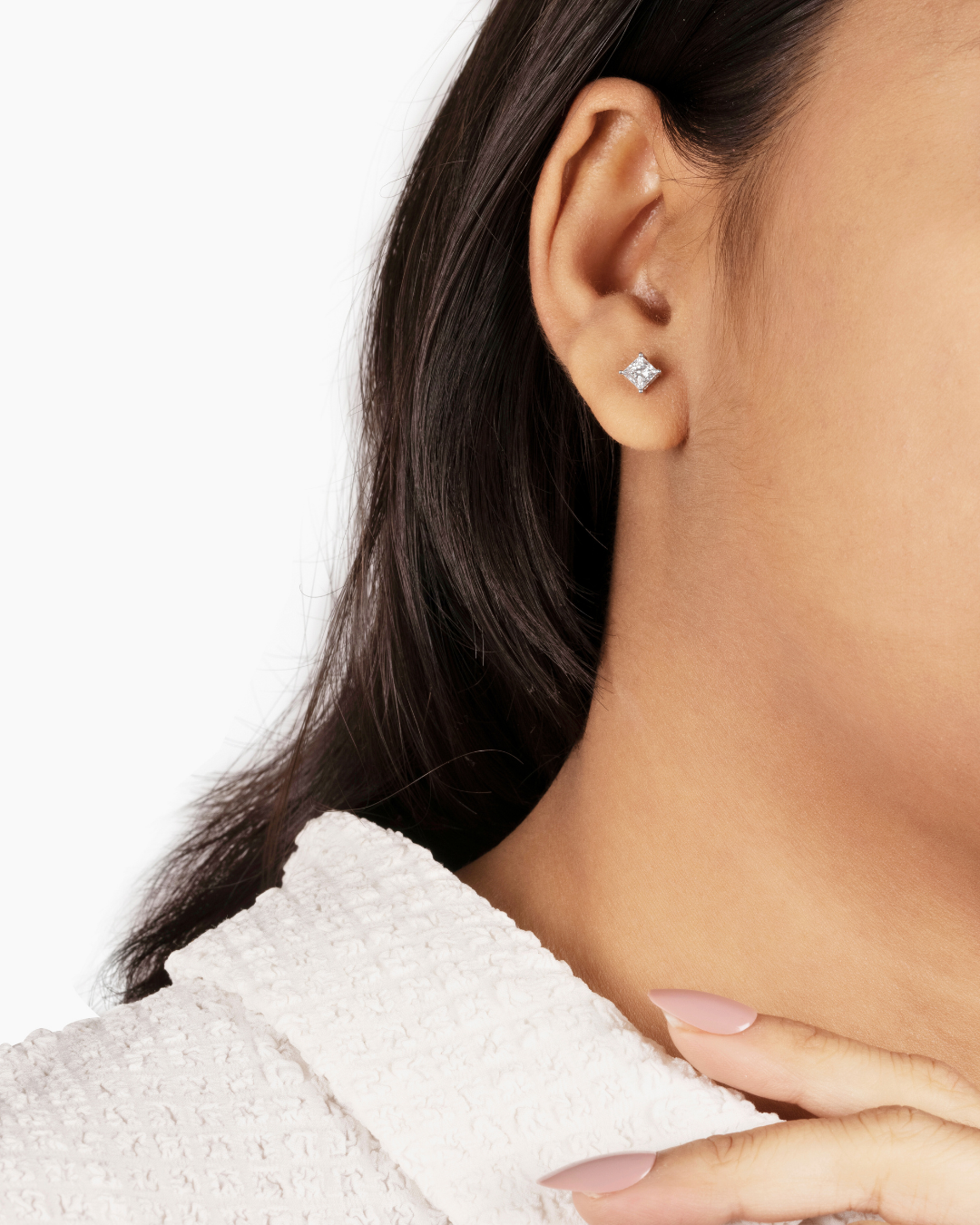 Princess Cut Diamond Solitaire Stud Earrings