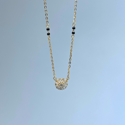 Surya Diamond Mangalsutra - Gold Cluster Pendant Chain | Traditional Indian Jewelry