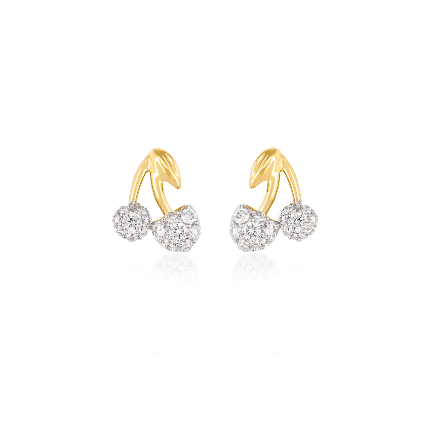 Diamond Cherry Stud Earrings