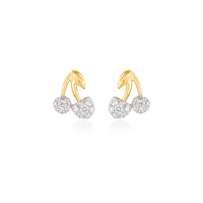 Diamond Cherry Stud Earrings