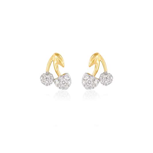Diamond Cherry Stud Earrings