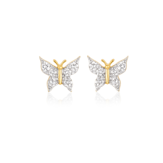 Diamond Butterfly Stud Earrings