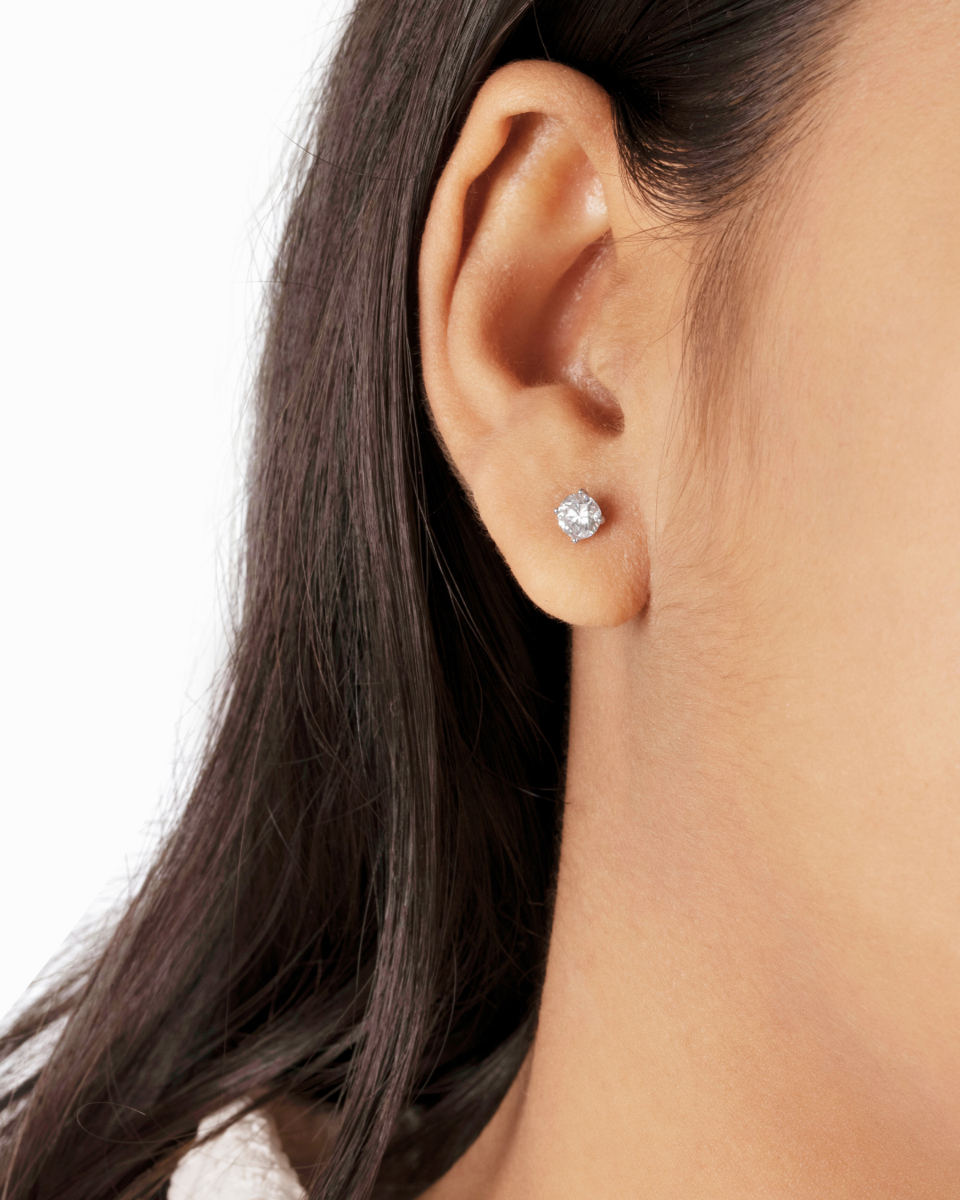 Round Diamond Double Halo Stud Earrings