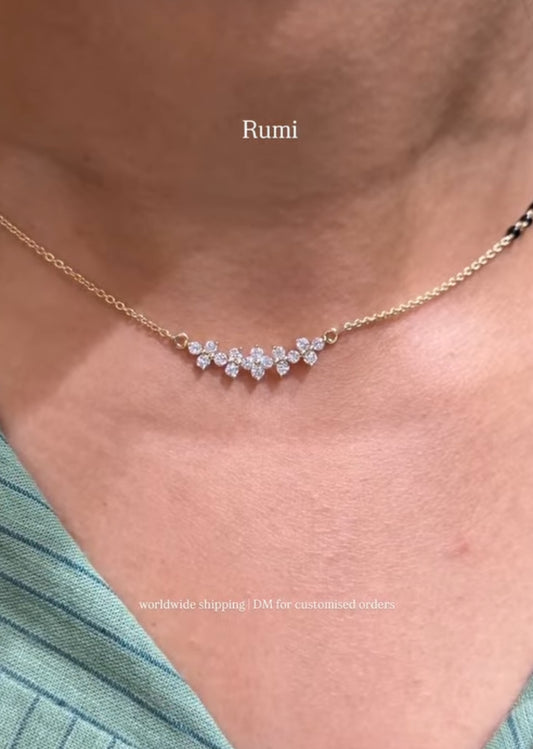 RUMI Floral Round Diamond Mangalsutra in Lab Grown Diamond