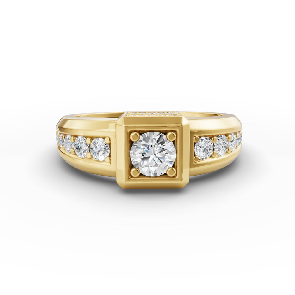 Chanel Round Men’s Engagement Ring in Lab Grown Diamond