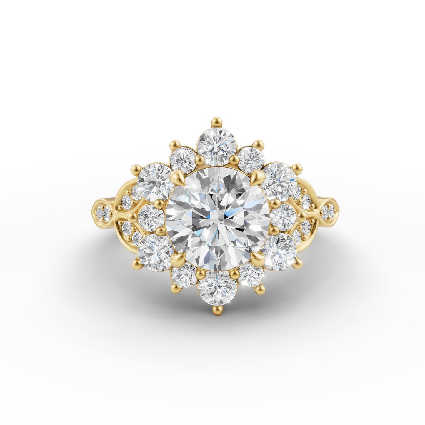 Heirloom Bloom Round Solitaire Engagement Ring in Lab Grown Diamond
