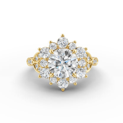 Heirloom Bloom Round Solitaire Engagement Ring in Lab Grown Diamond