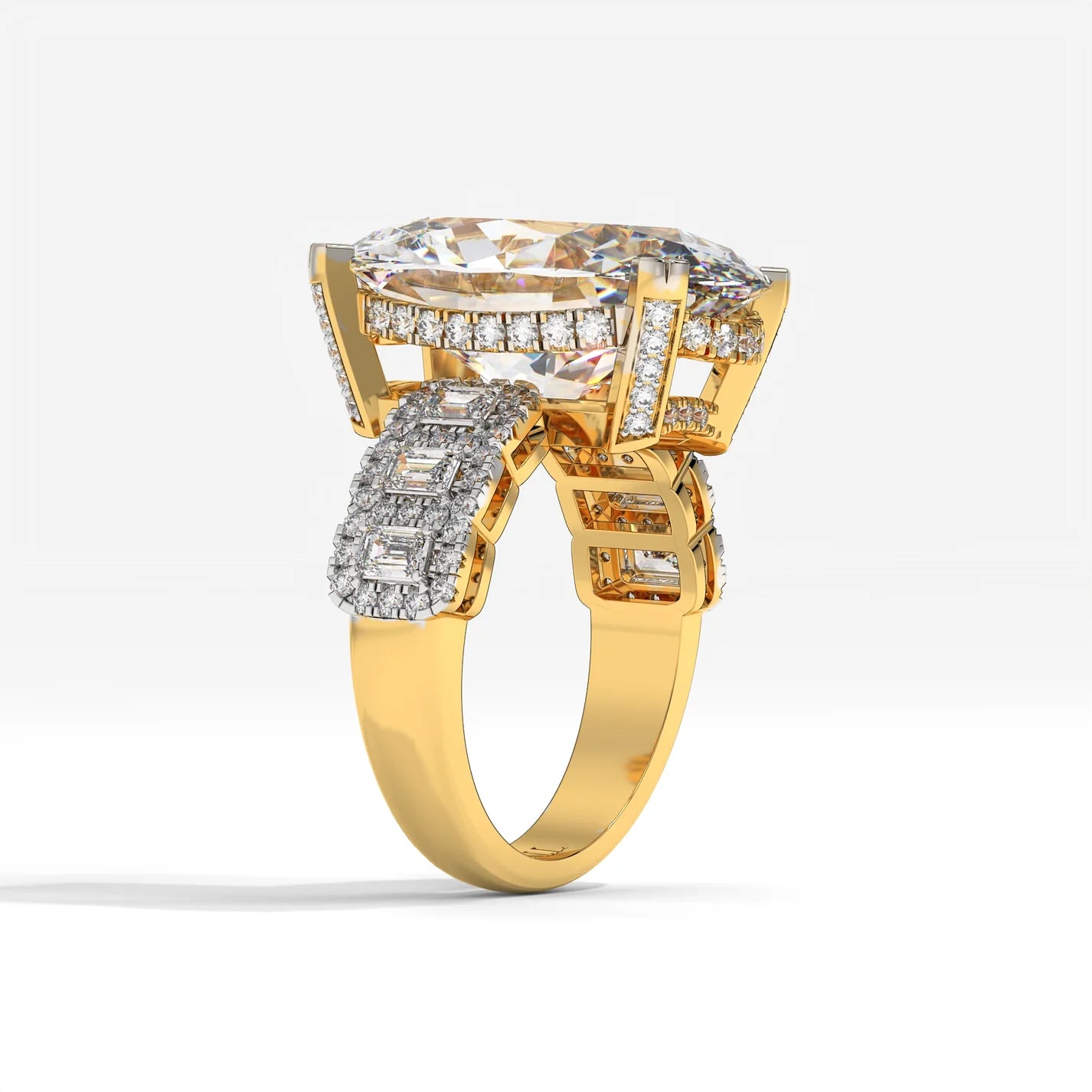 Monarch 10 Ct Oval Engagement Ring in Lab Grown Diamond