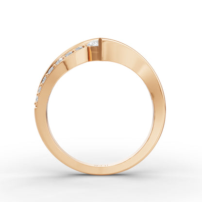 Wave Stack Pinky Ring in Lab Grown Diamond