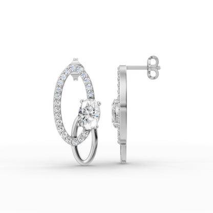 Aarika Oval Diamond Drop Earrings