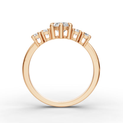 Petite Round Stack Ring in Lab Grown Diamond