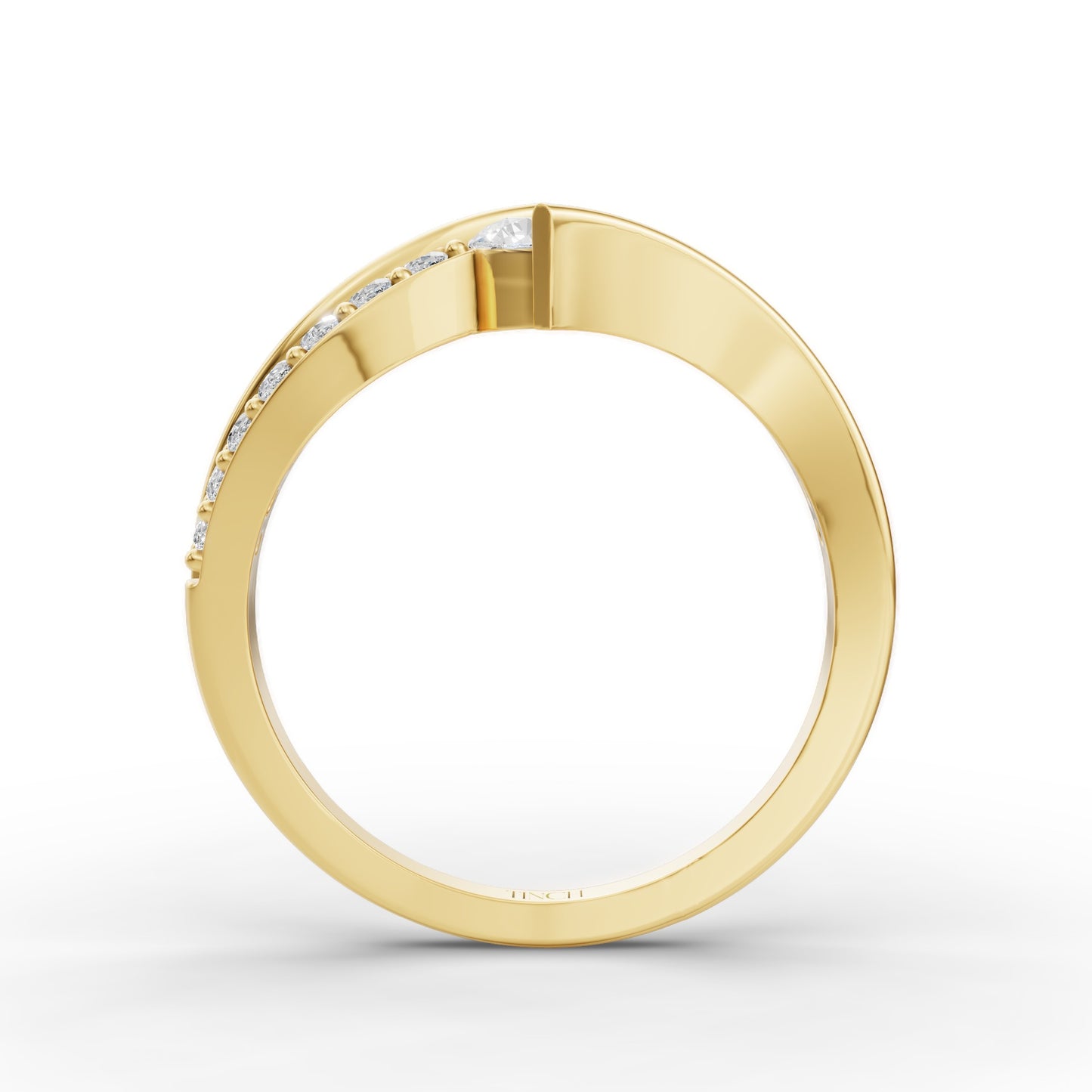 Wave Stack Pinky Ring in Lab Grown Diamond