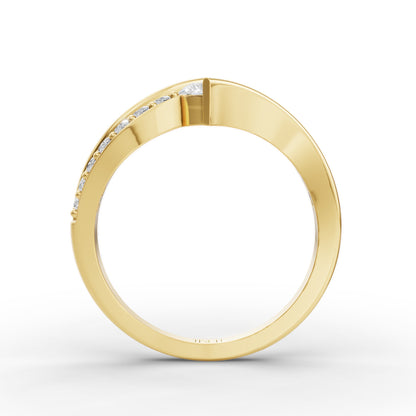 Wave Stack Pinky Ring in Lab Grown Diamond