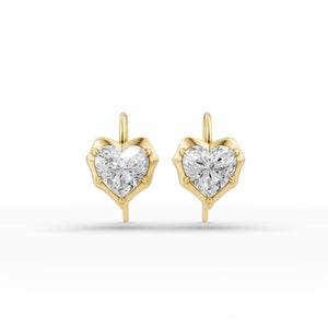 Heart Shape Diamond Hoop Earrings