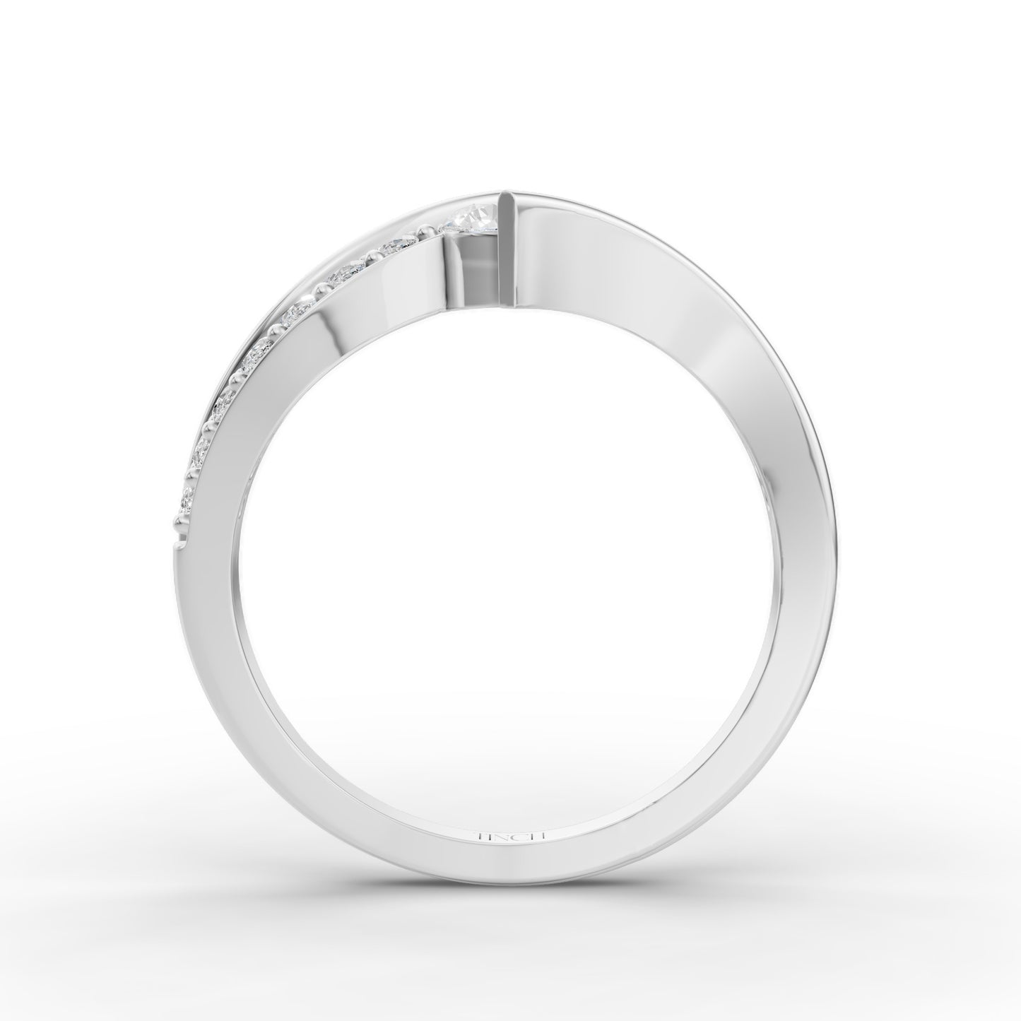 Wave Stack Pinky Ring in Lab Grown Diamond