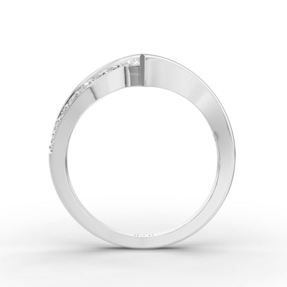 Wave Stack Pinky Ring in Lab Grown Diamond