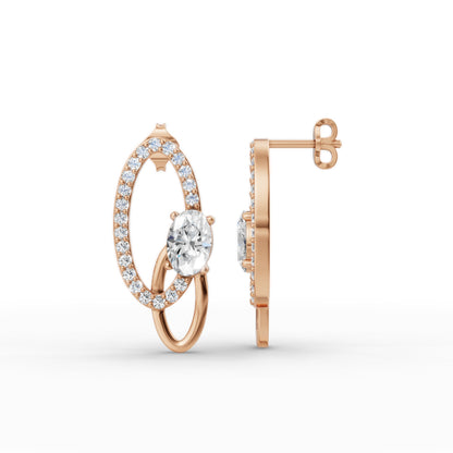 Aarika Oval Diamond Drop Earrings