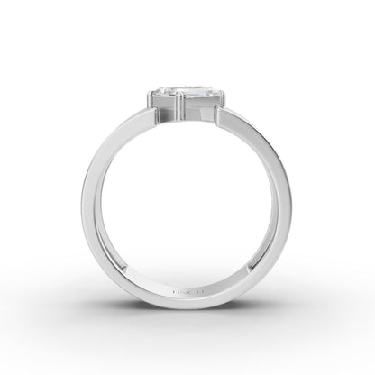 Oblique Emerald Men’s Engagement Ring in Lab Grown Diamond