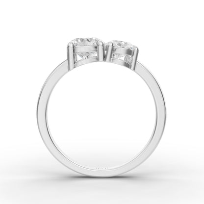 Round Pear Toi-Et-Moi Engagement Ring in Lab Grown Diamond