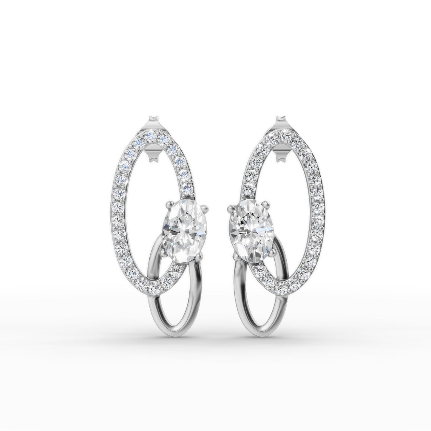 Aarika Oval Diamond Drop Earrings