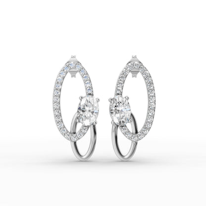 Aarika Oval Diamond Drop Earrings