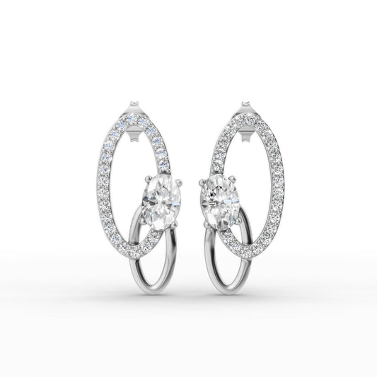 Aarika Oval Diamond Drop Earrings