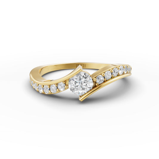 Wave Stack Pinky Ring in Lab Grown Diamond