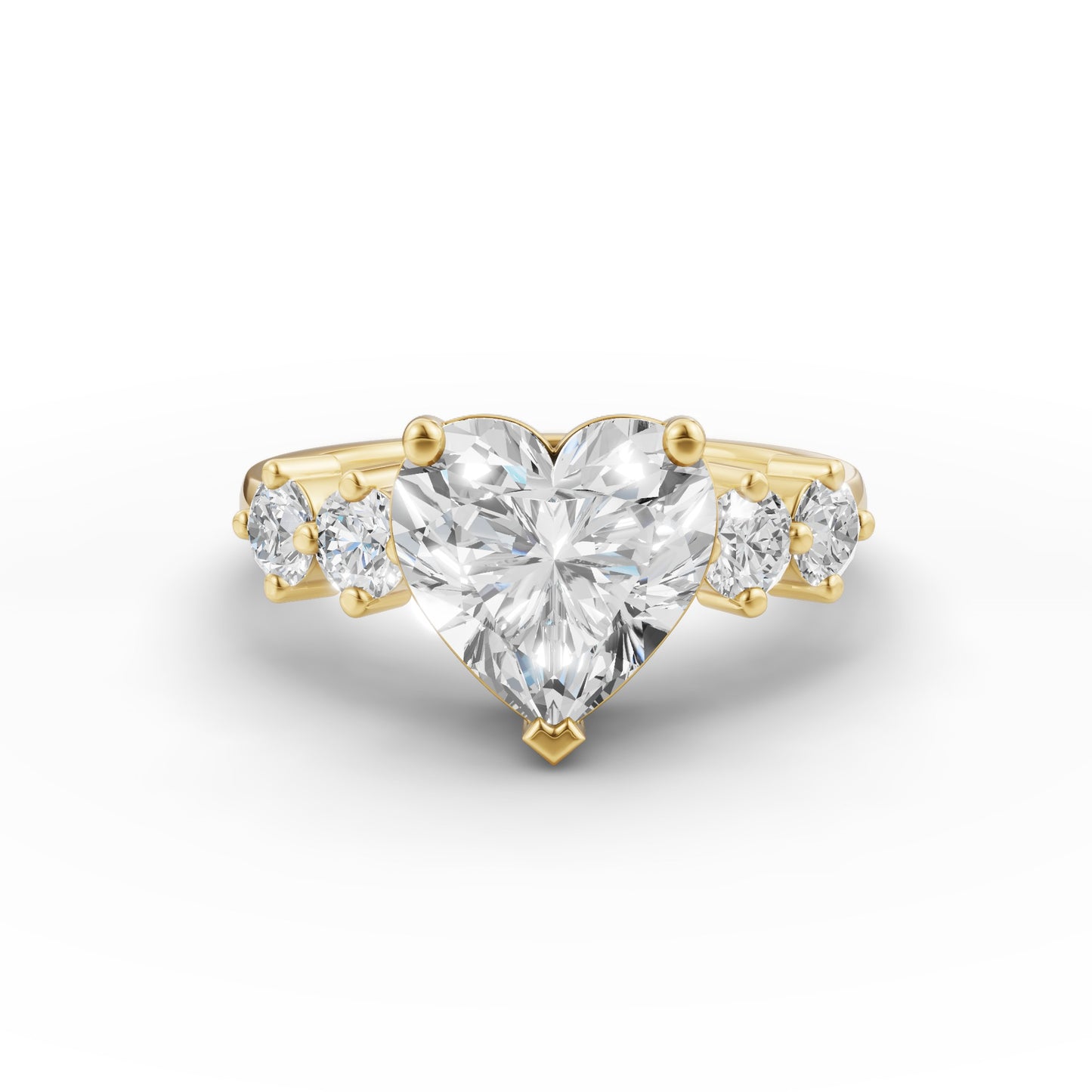 Classic Heart Solitaire Engagement Ring in Lab Grown Diamond