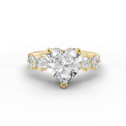 Classic Heart Solitaire Engagement Ring in Lab Grown Diamond