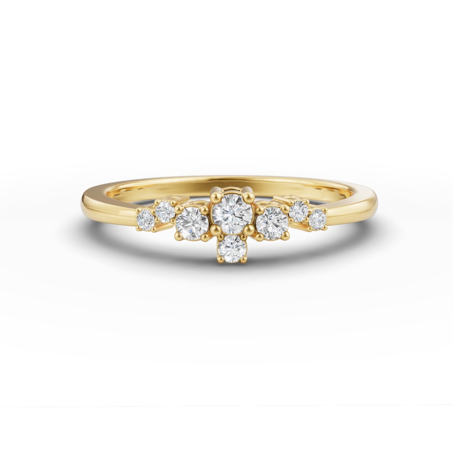 Petite Cluster Stack Ring in Lab Grown Diamond