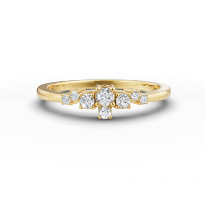 Petite Cluster Stack Ring in Lab Grown Diamond