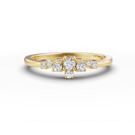 Petite Cluster Stack Ring in Lab Grown Diamond