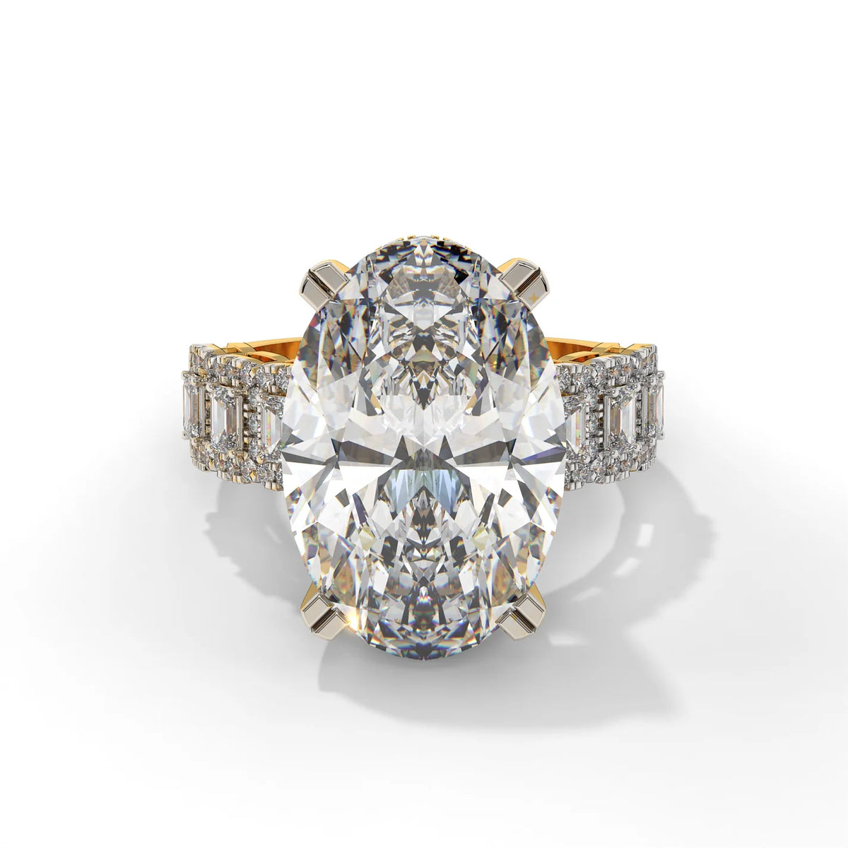 Monarch 10 Ct Oval Lab-Grown Diamond Ring, IGI-Certified, diamond-set gallery detail