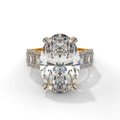 Monarch 10ct oval diamond ring, diamond-set gallery detail